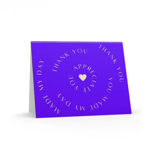 Appreciate You Blue Thank You Greeting Cards (8, 16, and 24 pcs)