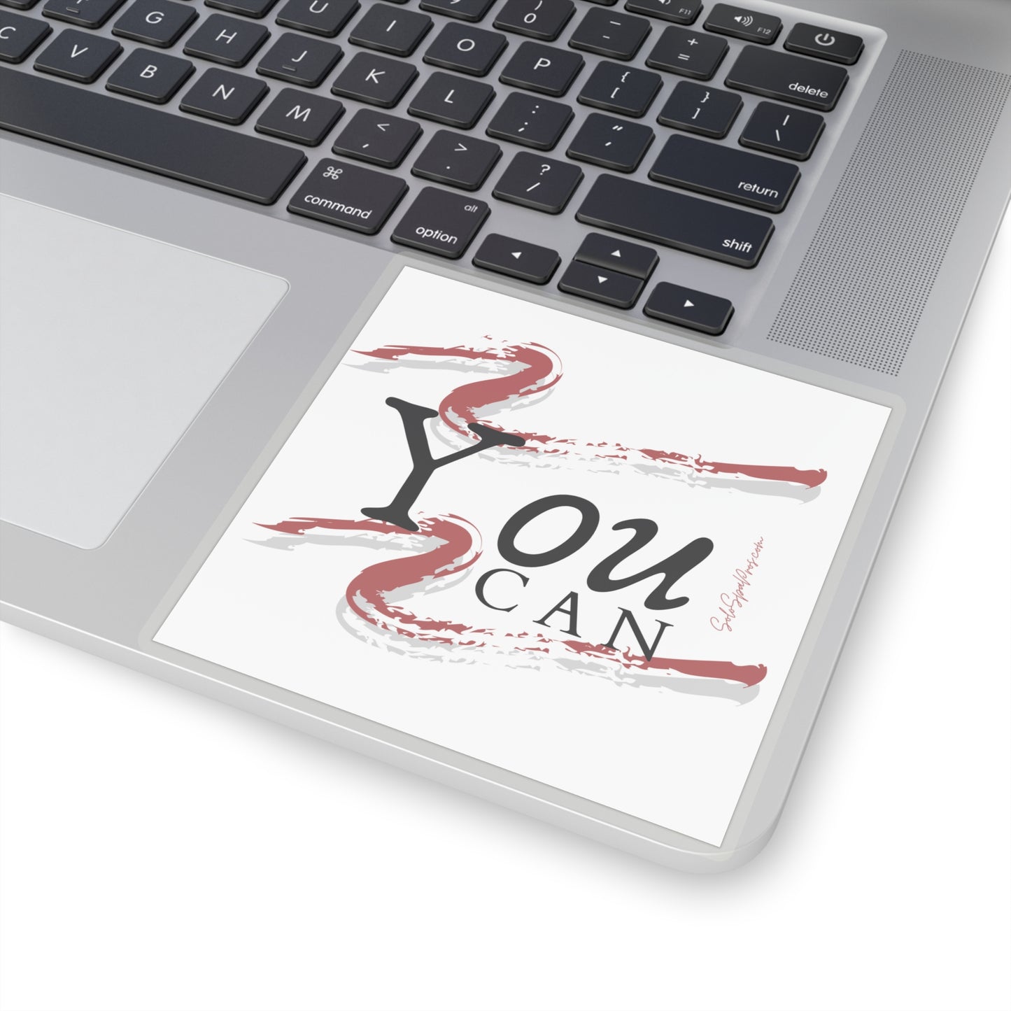 You Can Sticker - Red Grey Swish - Inspirational Quote Sticker