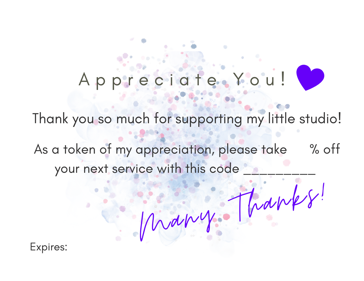 Blue Speckle Thank You Greeting Cards (8, 16, and 24 pcs)