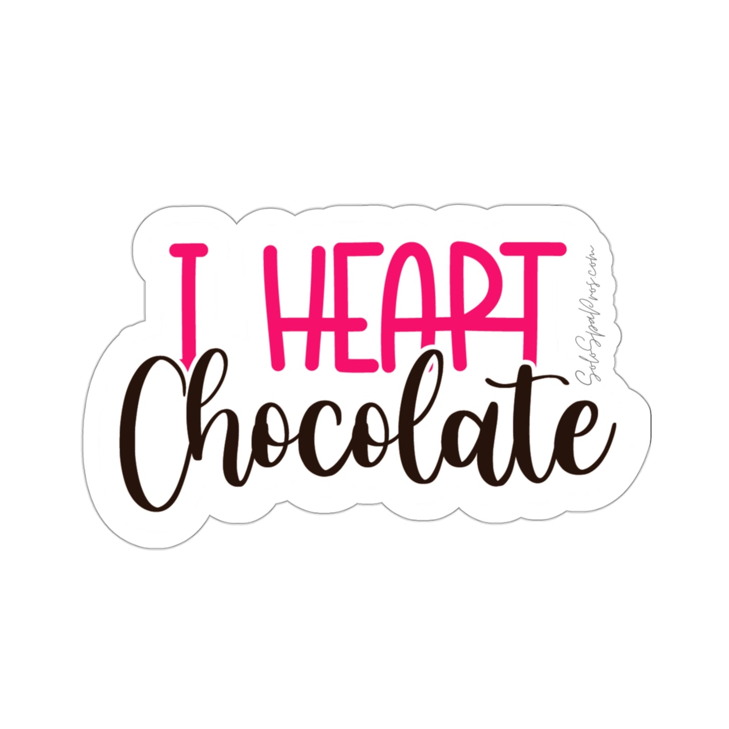 I heart Chocolate Sticker - Inspirational Quote Sticker