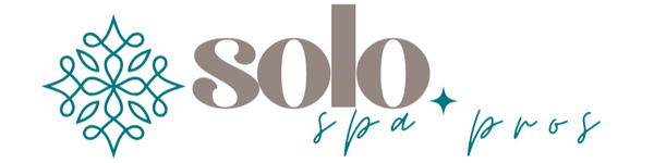 Solo Spa Pros Long Logo Teal and Grey