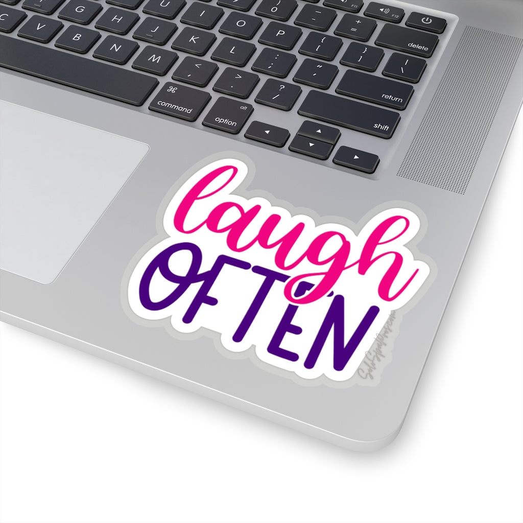 Laugh Often Sticker - Inspirational Quote Sticker