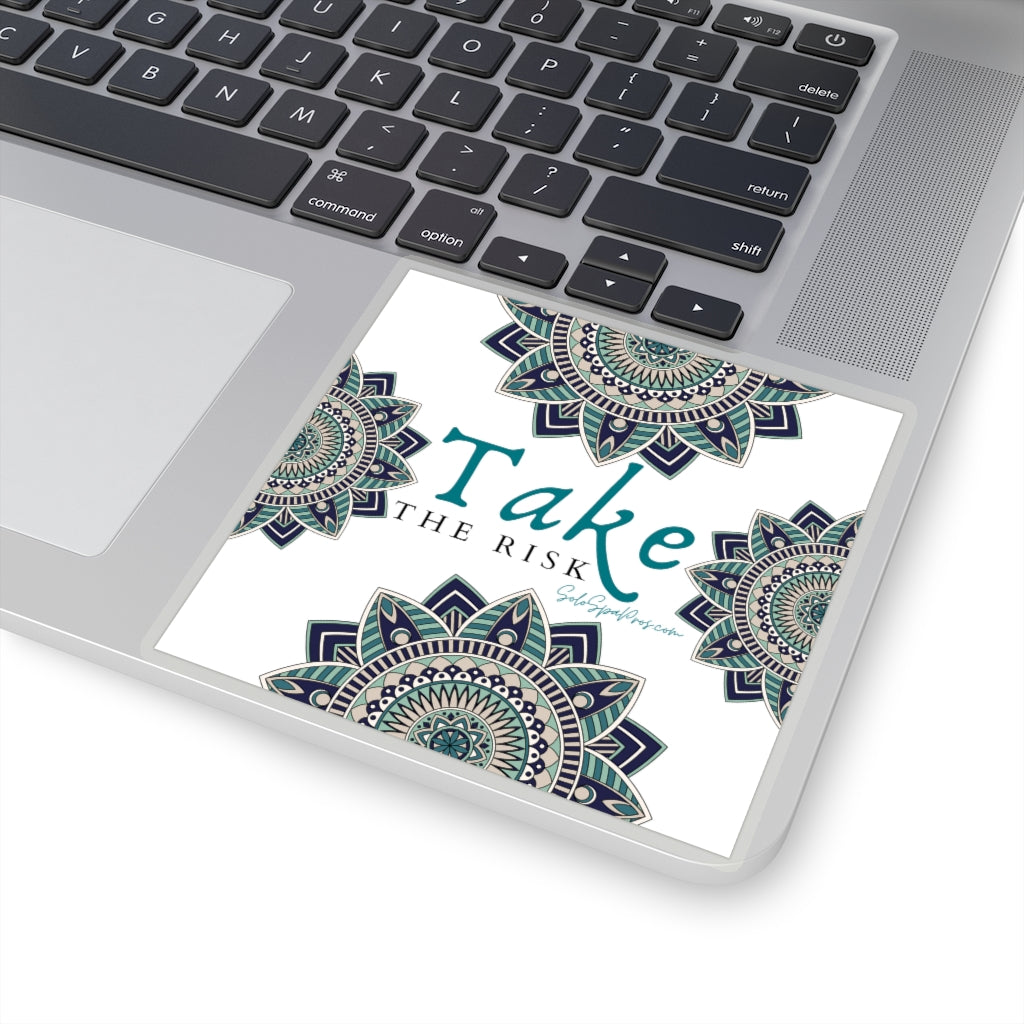 Take The Risk Mandala Sticker - Inspirational Quote Sticker