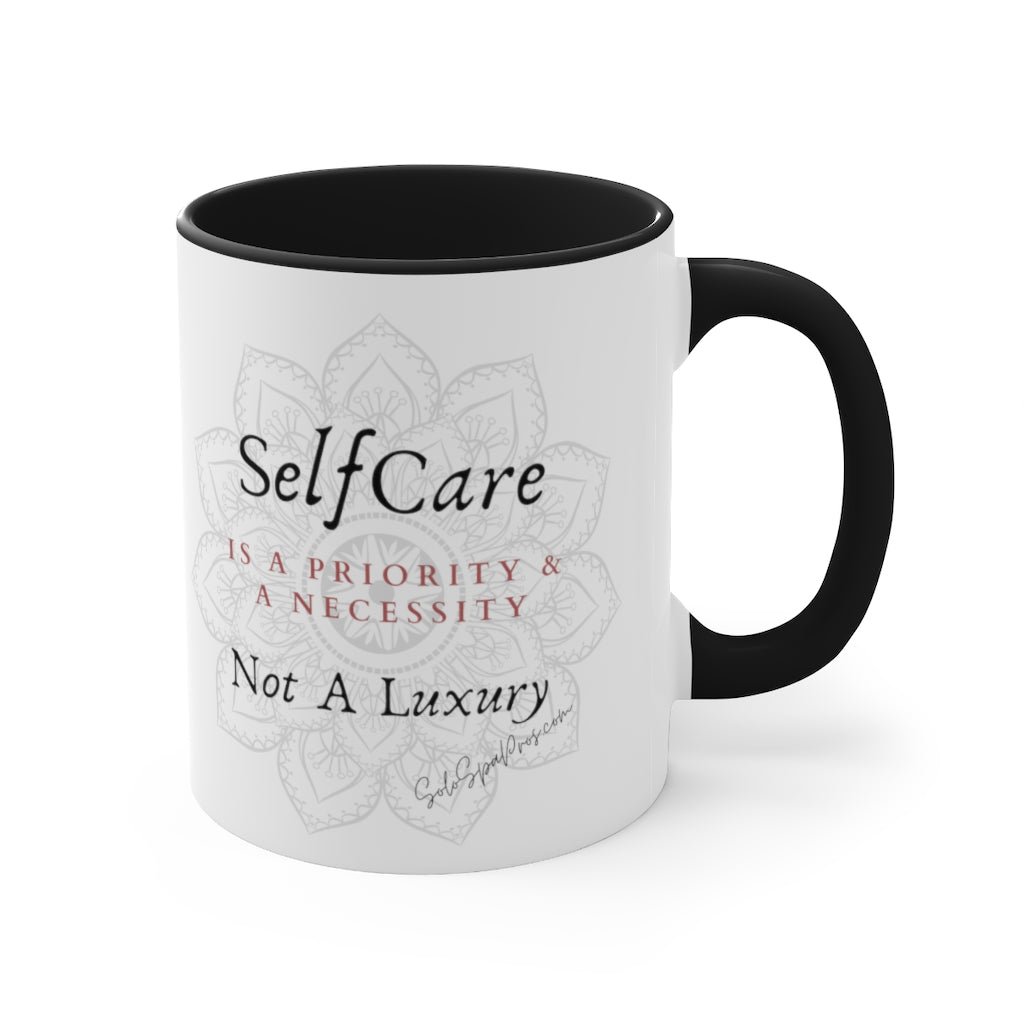 Self Care is a Priority and Necessity Mandala Tea or Coffee Mug, 11oz