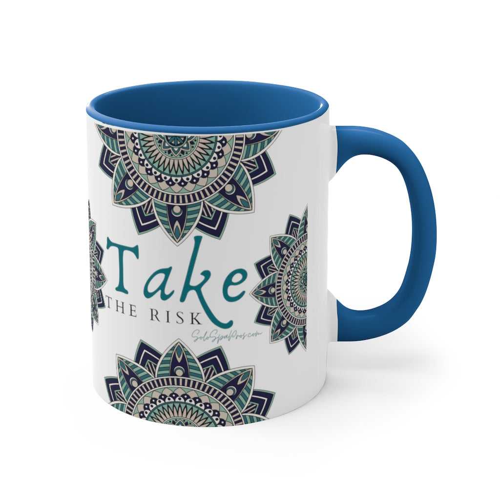 Take The Risk Mandala Tea or Latte Coffee Mug, 11oz