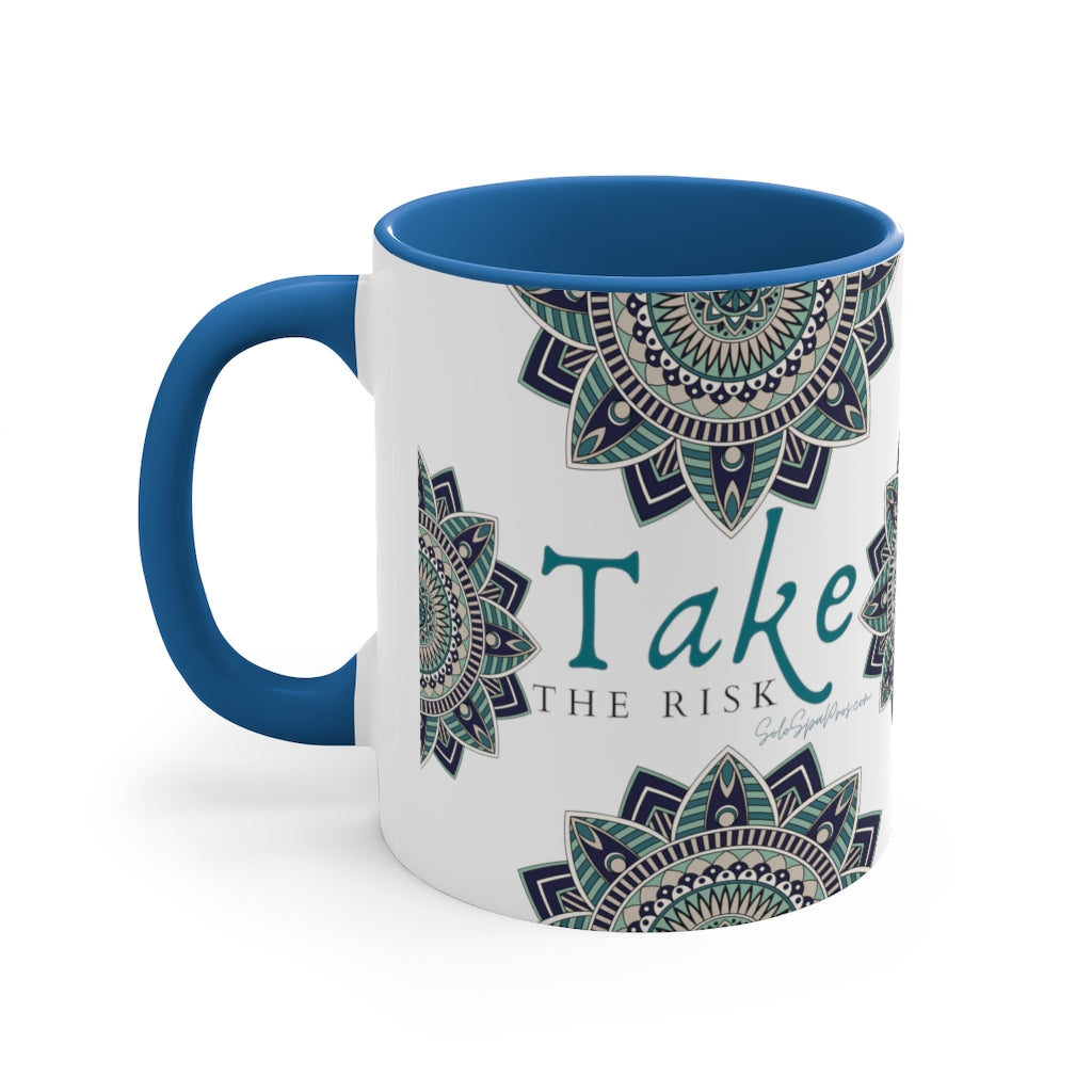 Take The Risk Mandala Tea or Latte Coffee Mug, 11oz