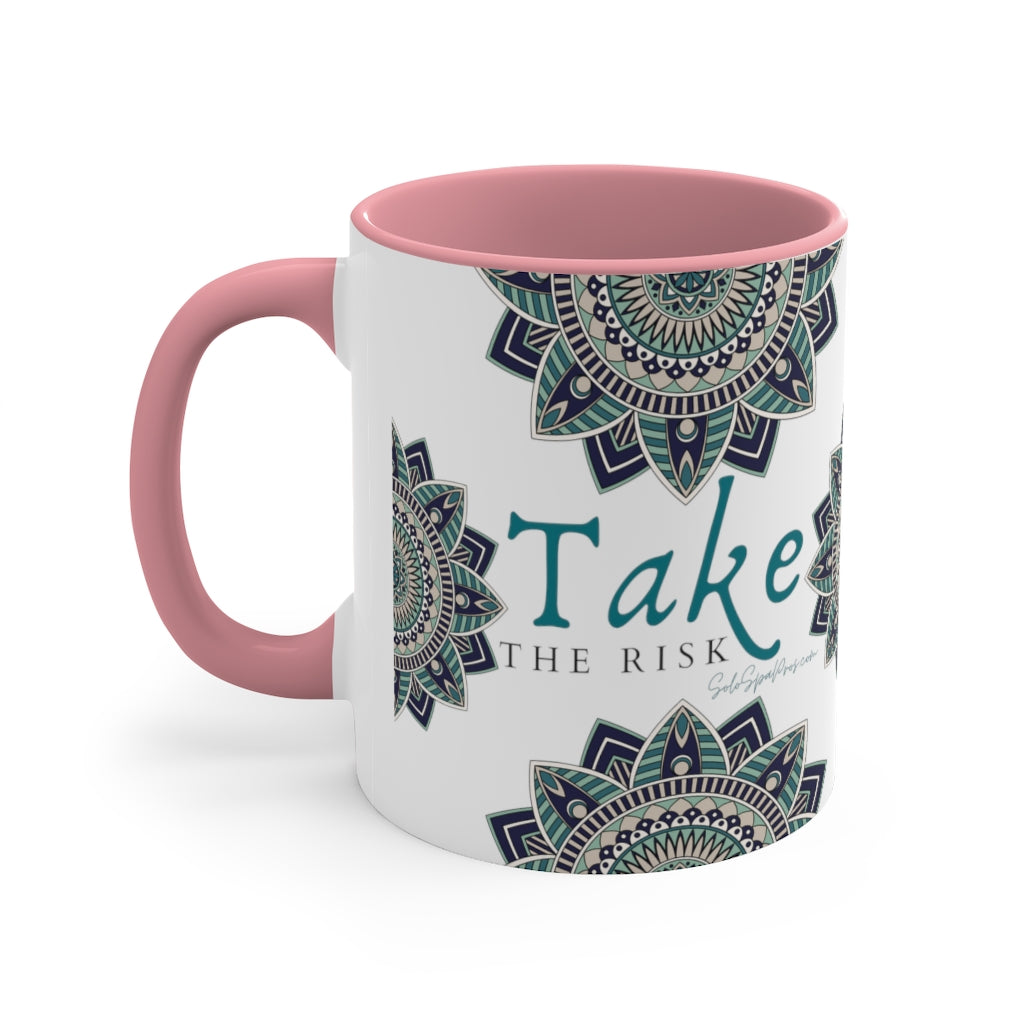 Take The Risk Mandala Tea or Latte Coffee Mug, 11oz