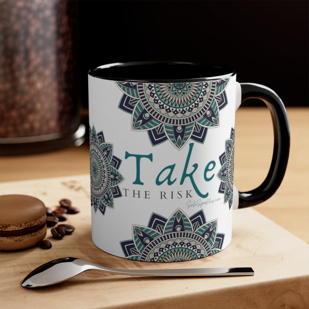 Take The Risk Mandala Tea or Latte Coffee Mug, 11oz