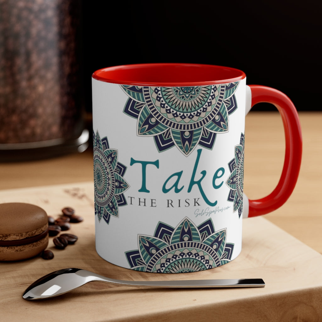 Take The Risk Mandala Tea or Latte Coffee Mug, 11oz