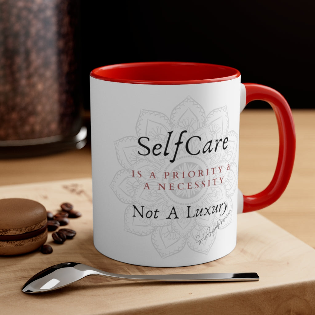 Self Care is a Priority and Necessity Mandala Tea or Coffee Mug, 11oz