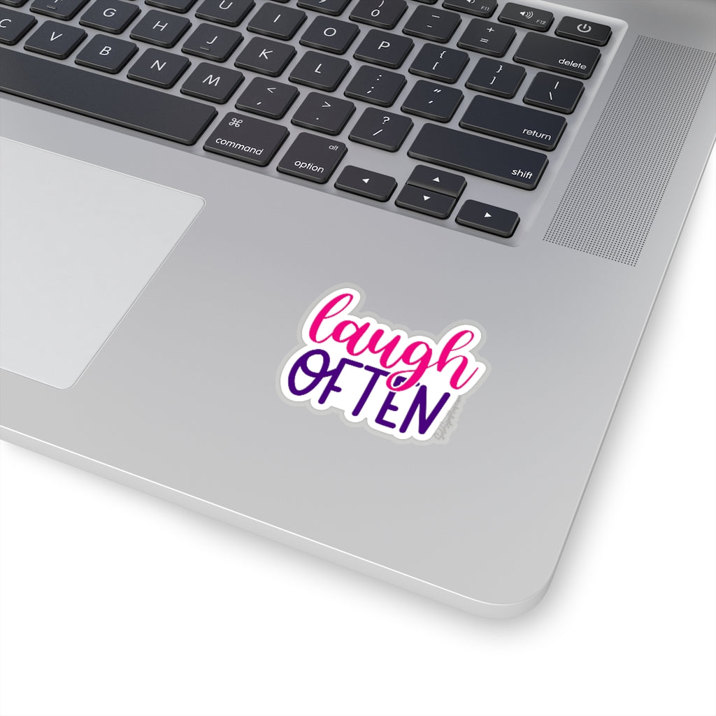 Laugh Often Sticker - Inspirational Quote Sticker