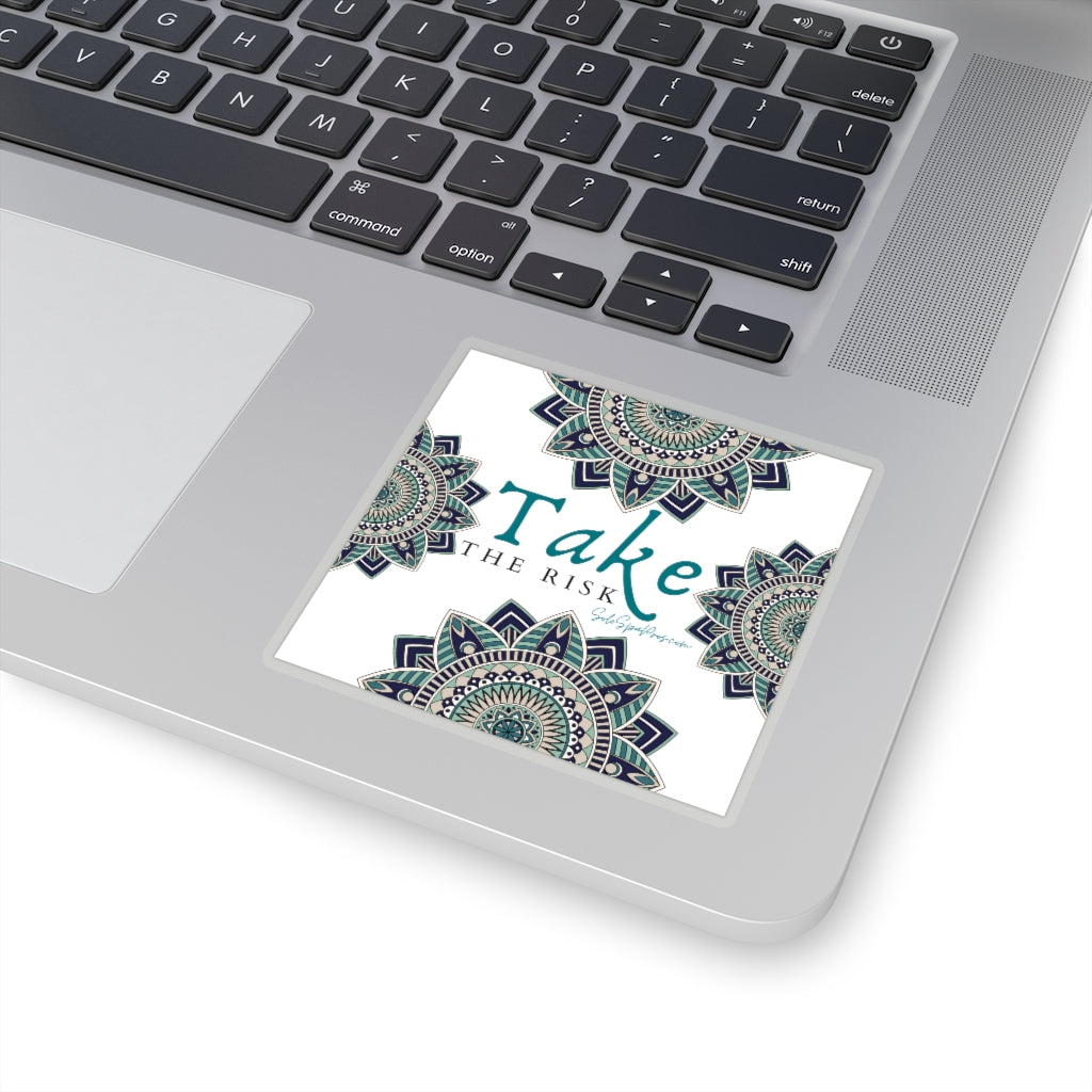 Take The Risk Mandala Sticker - Inspirational Quote Sticker