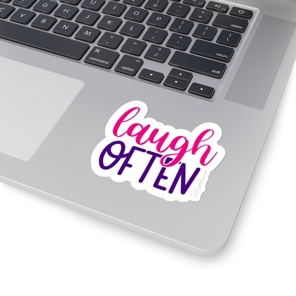 Laugh Often Sticker - Inspirational Quote Sticker