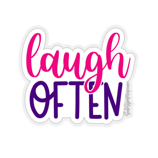 Laugh Often Sticker - Inspirational Quote Sticker