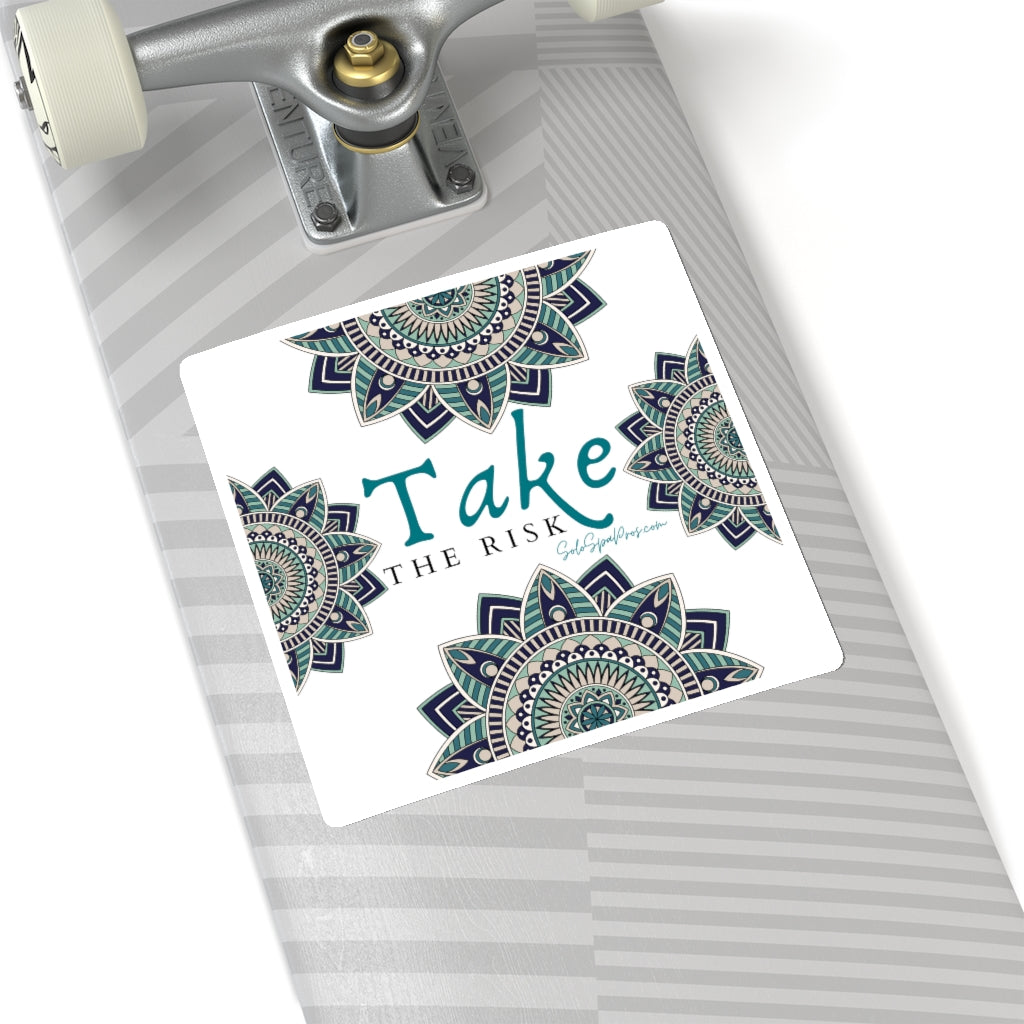 Take The Risk Mandala Sticker - Inspirational Quote Sticker