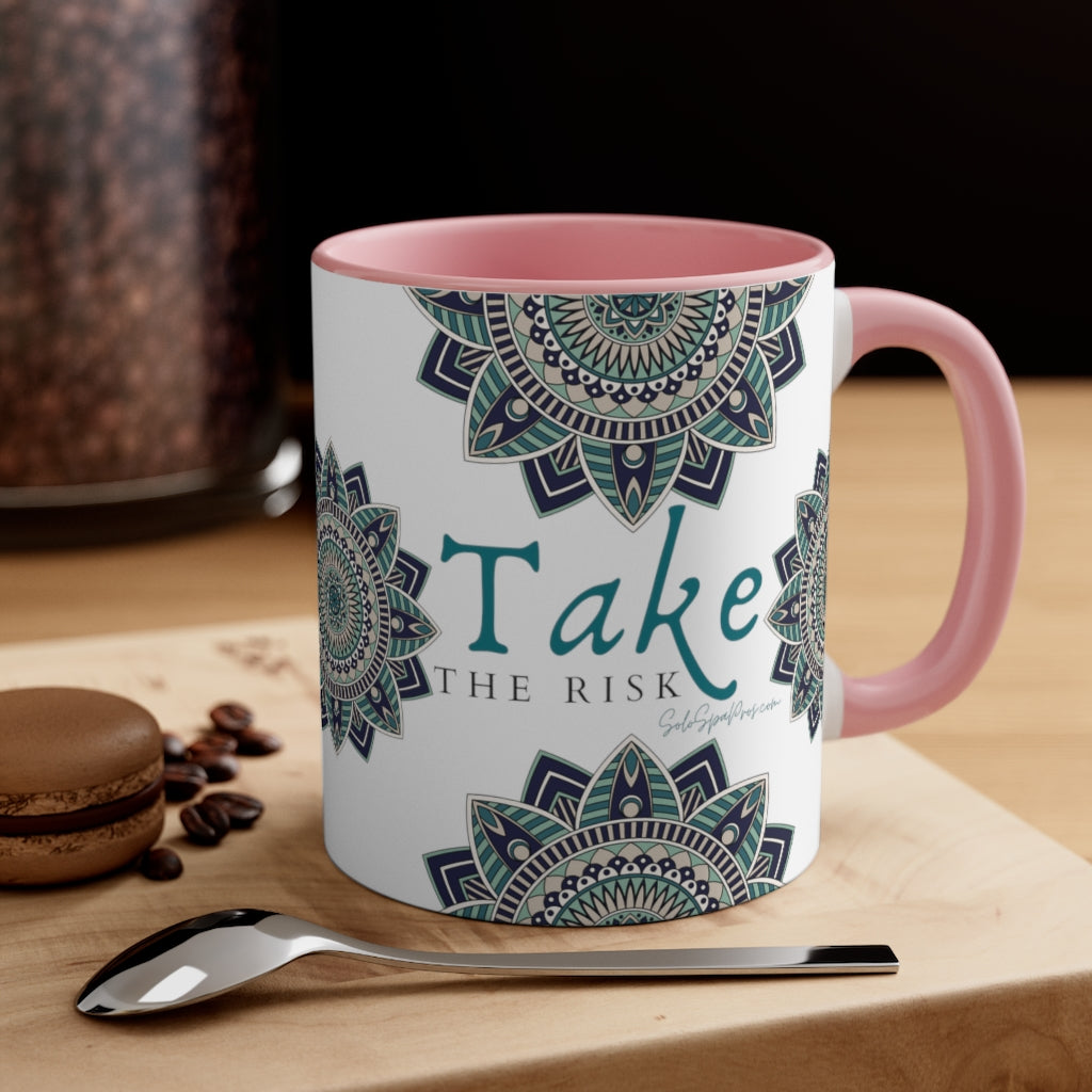 Take The Risk Mandala Tea or Latte Coffee Mug, 11oz