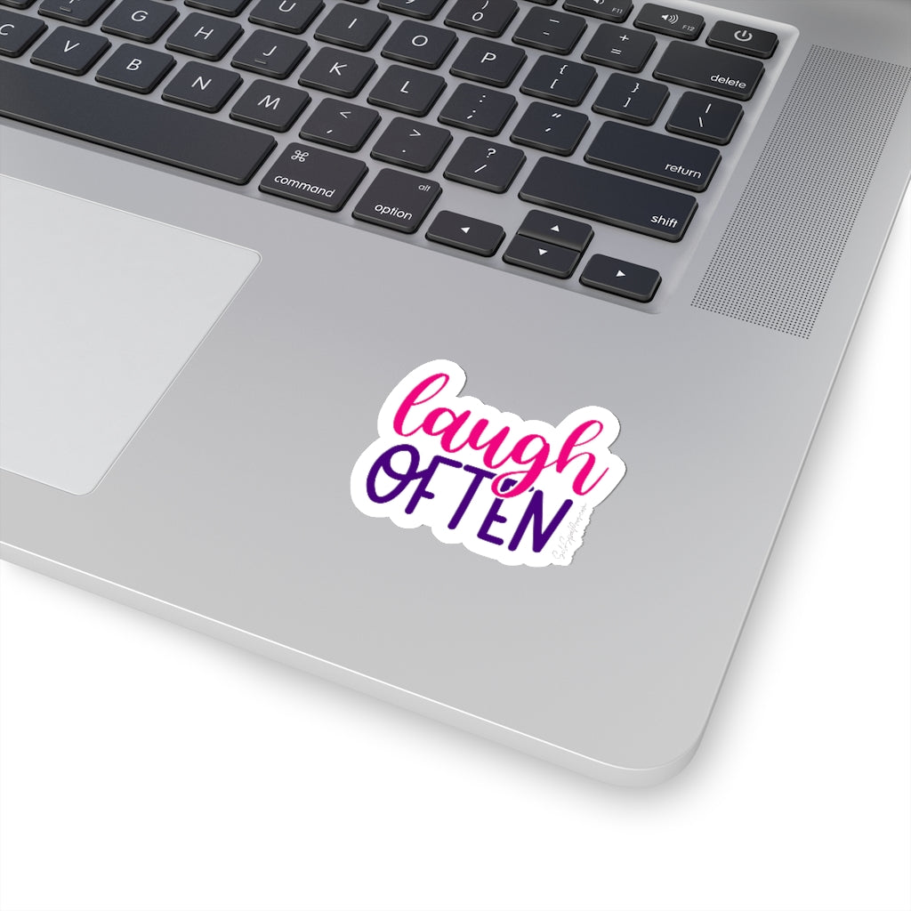 Laugh Often Sticker - Inspirational Quote Sticker