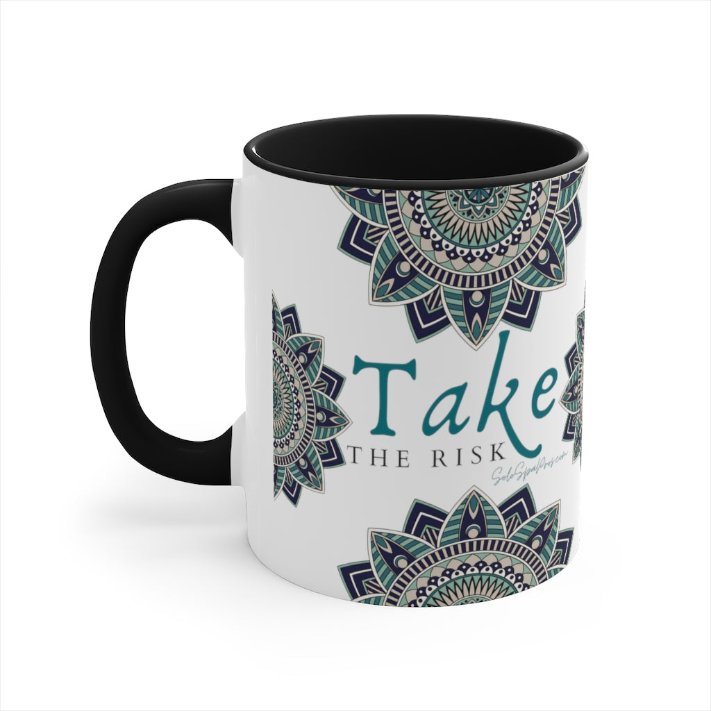 Take The Risk Mandala Tea or Latte Coffee Mug, 11oz