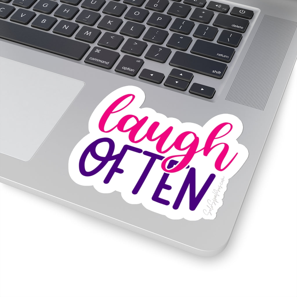 Laugh Often Sticker - Inspirational Quote Sticker