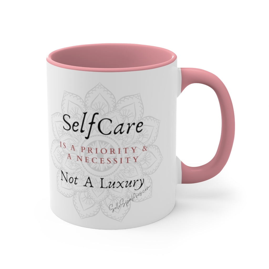 Self Care is a Priority and Necessity Mandala Tea or Coffee Mug, 11oz