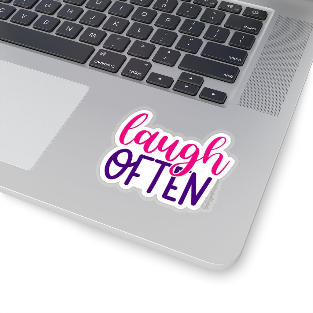 Laugh Often Sticker - Inspirational Quote Sticker