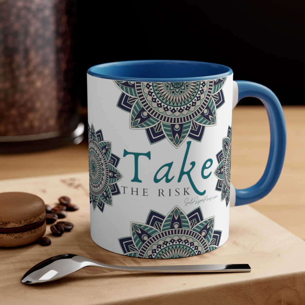 Take The Risk Mandala Tea or Latte Coffee Mug, 11oz