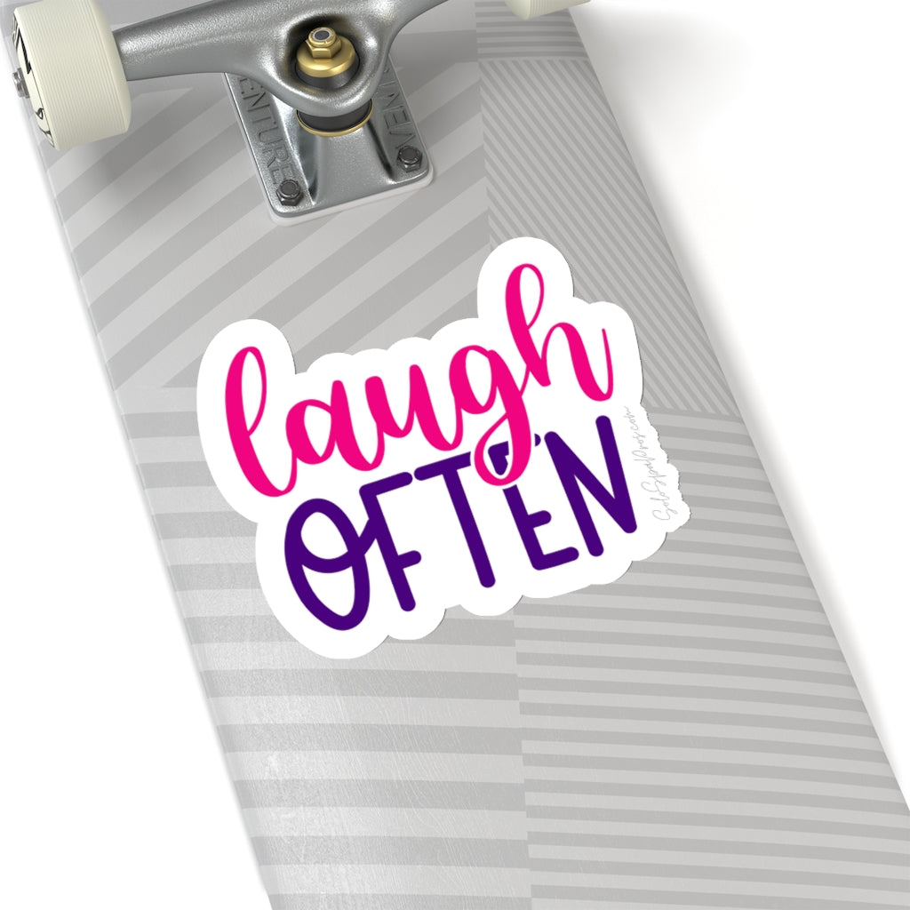 Laugh Often Sticker - Inspirational Quote Sticker