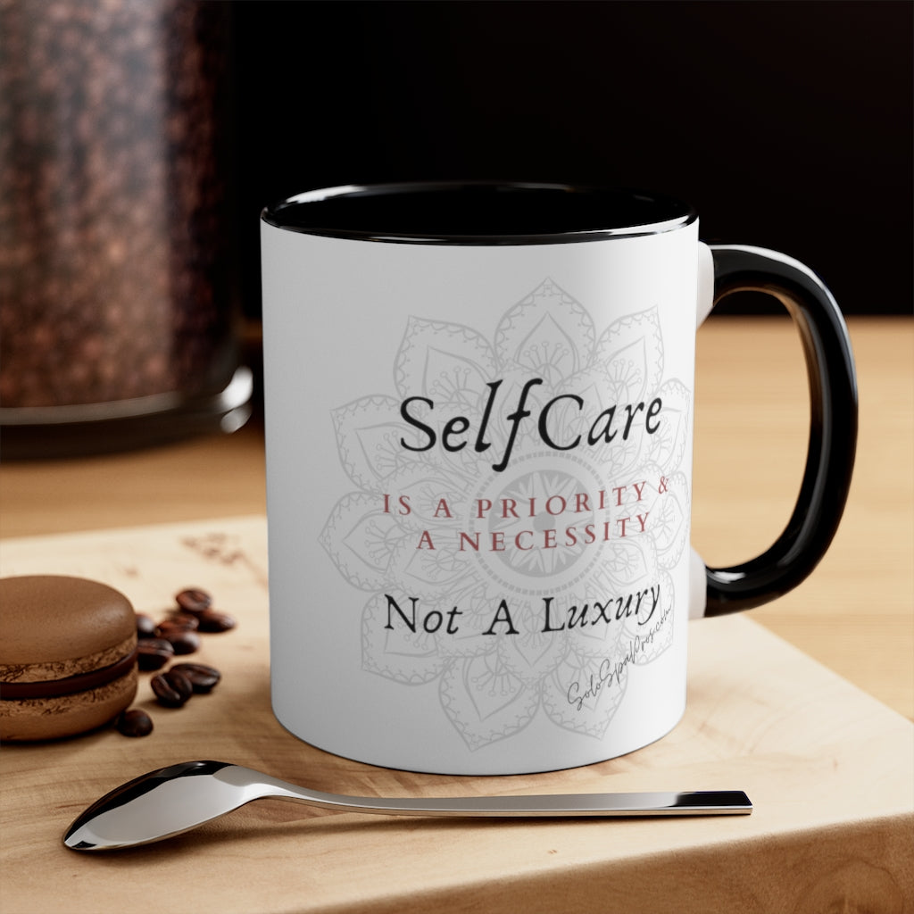 Self Care is a Priority and Necessity Mandala Tea or Coffee Mug, 11oz