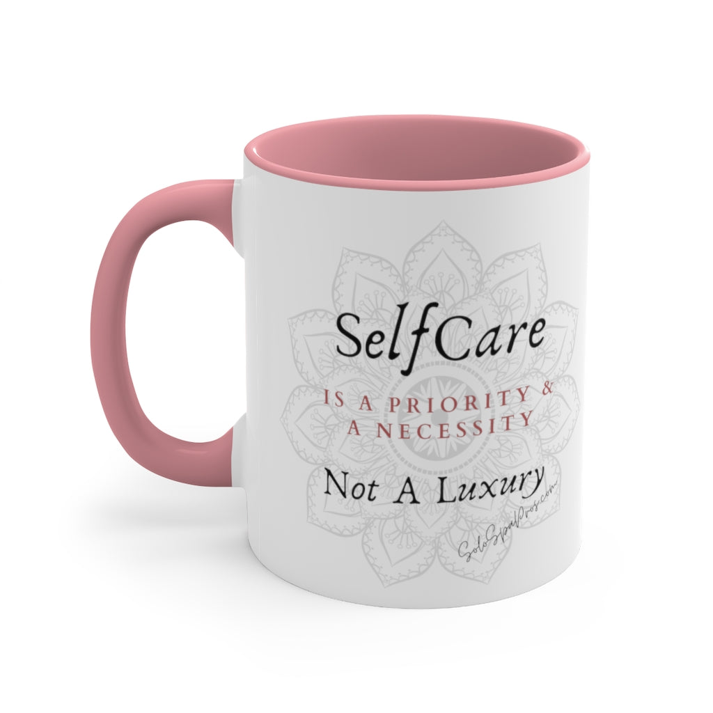 Self Care is a Priority and Necessity Mandala Tea or Coffee Mug, 11oz