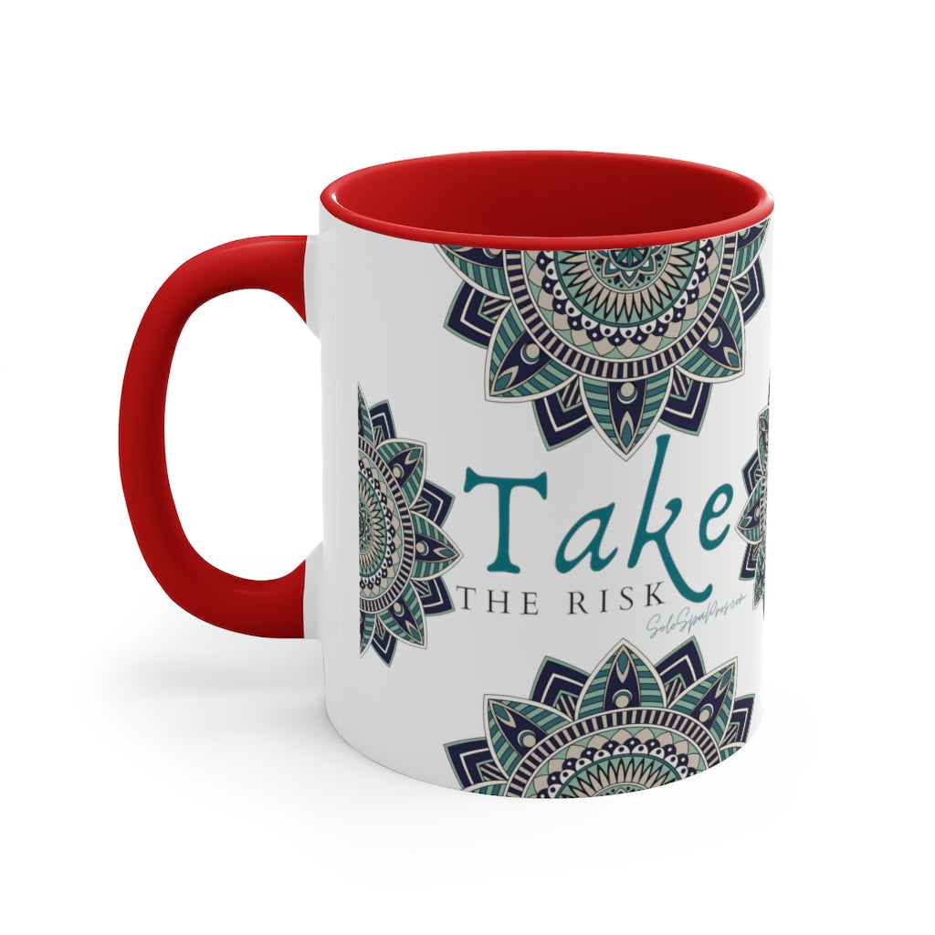 Take The Risk Mandala Tea or Latte Coffee Mug, 11oz