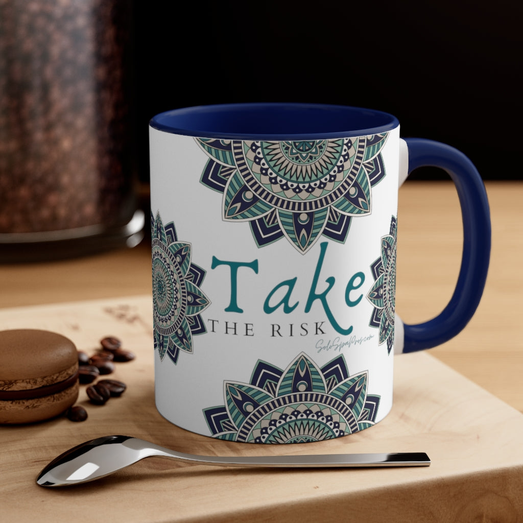 Take The Risk Mandala Tea or Latte Coffee Mug, 11oz