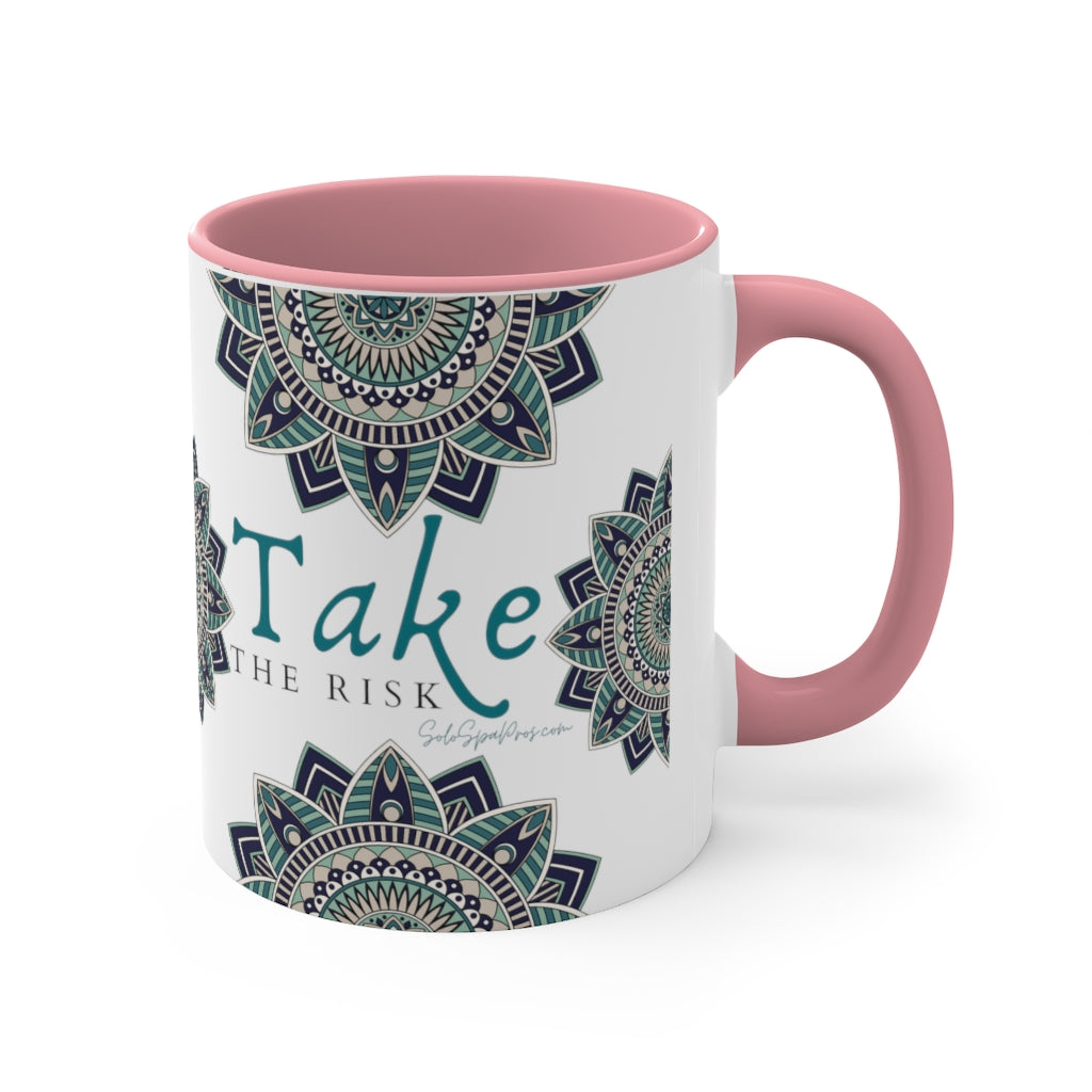 Take The Risk Mandala Tea or Latte Coffee Mug, 11oz