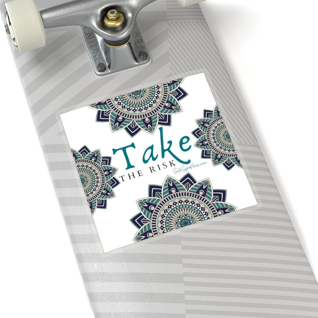 Take The Risk Mandala Sticker - Inspirational Quote Sticker