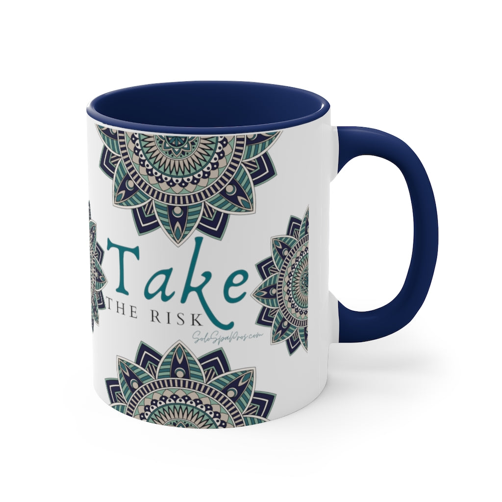 Take The Risk Mandala Tea or Latte Coffee Mug, 11oz